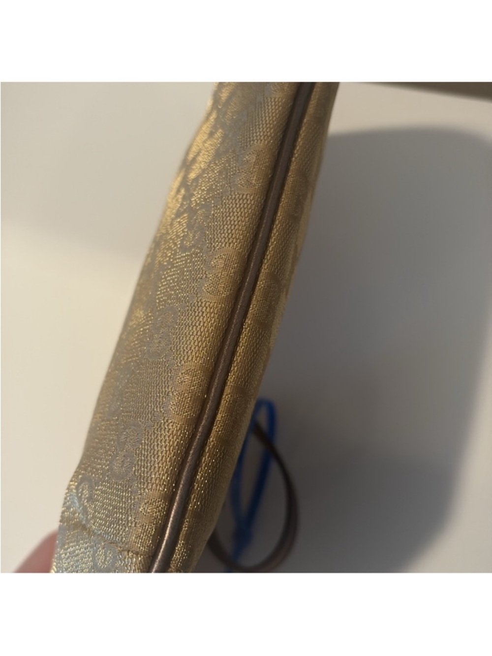 Authentic Gucci Metallic Gold Monogram Half Moon Handbag - Picture 14 of 14